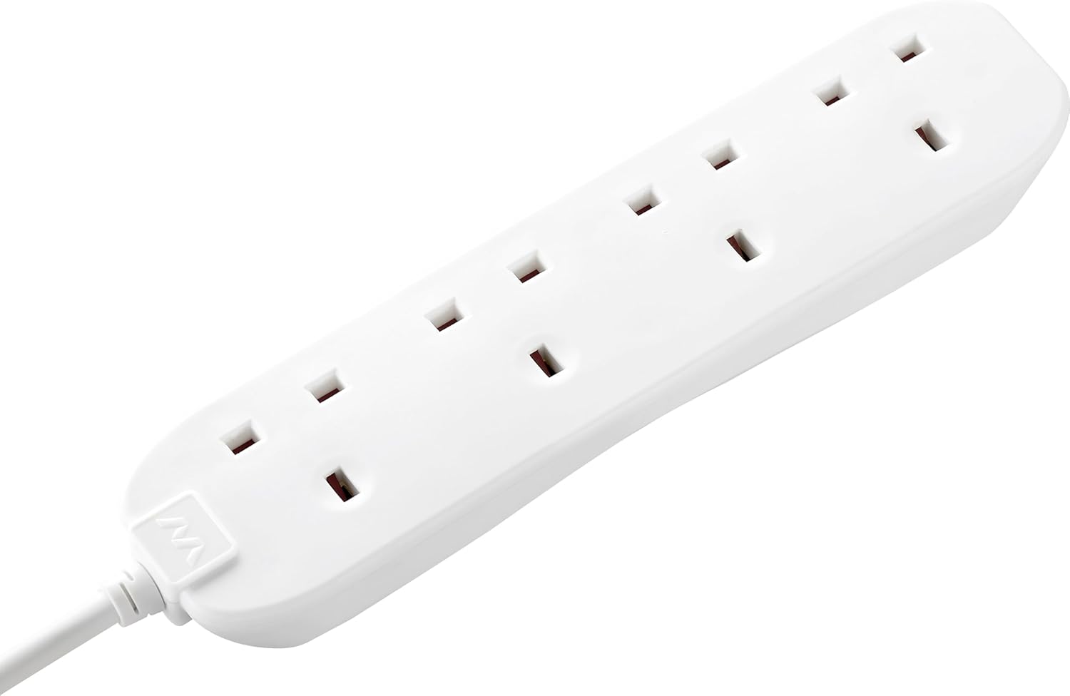 Masterplug Four Socket Extension Lead, 5 Metre Cable, Unswitched, 4-Way Plug Extension Cable, Power Strip, Basic Power, White, 13A, 4G, 5m, BFG5N