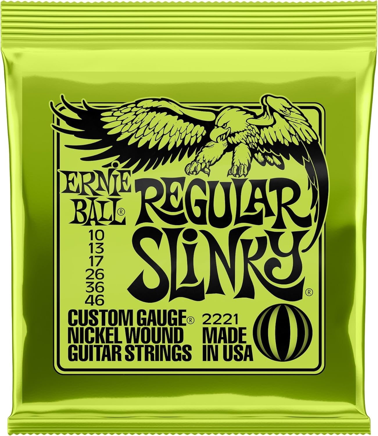 Ernie Ball Regular Slinky Nickel Wound Electric Guitar Strings - 10-46 Gauge