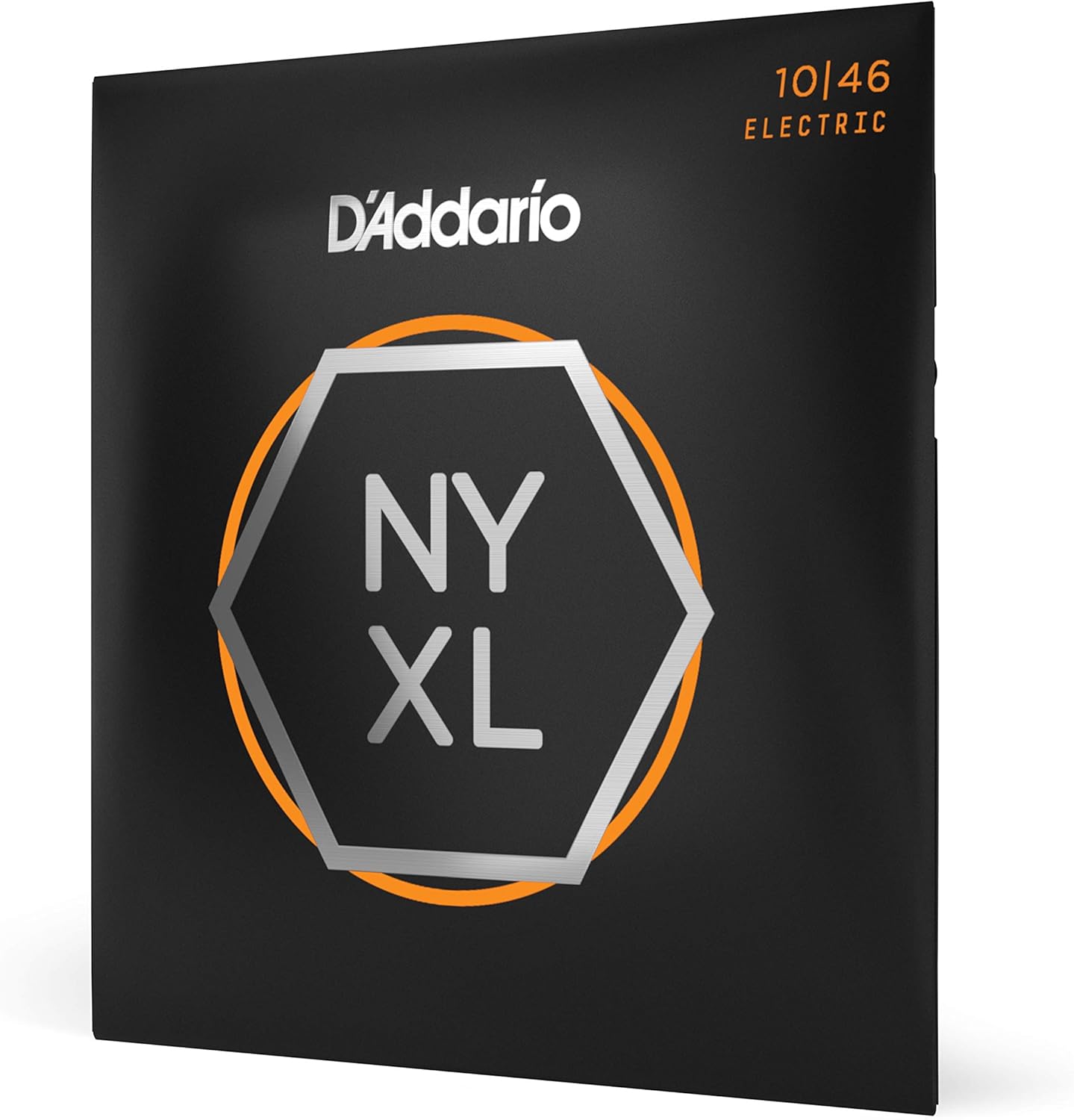 D'Addario Guitar Strings - NYXL Electric Guitar Strings, NYXL1046, Unrivaled Strength, Tuning Stability, Enhanced Mid-Range For 6 String Guitars, zwart, 10-46 Regular Light
