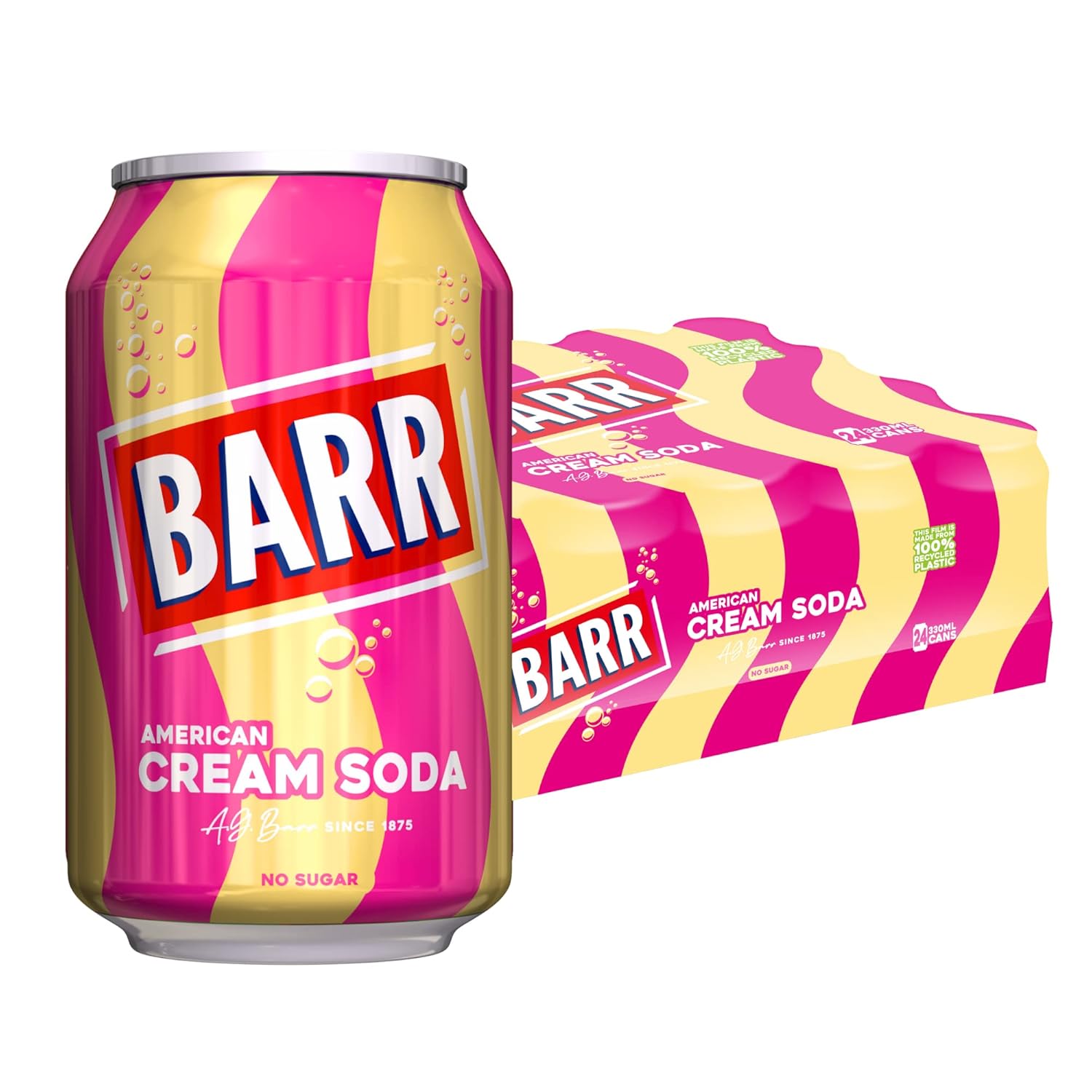 Barrs Cream Soda 330 ml (Pack of 24)