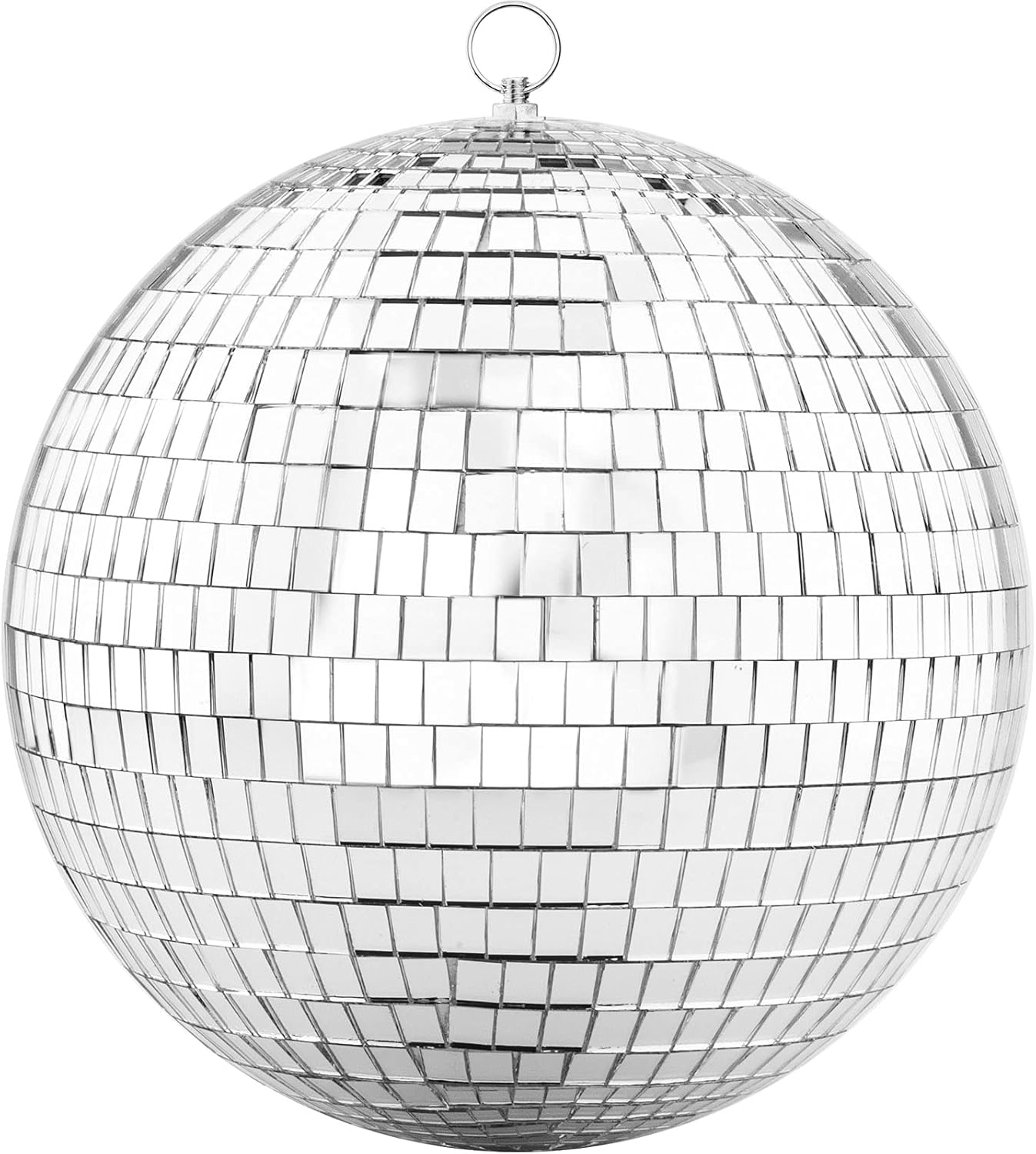 Updated 200mm Mirror Disco Ball with Hanging Ring, Silver Glitter Ball Great for Party or Dj Dance Light Effect Christmas Photo props