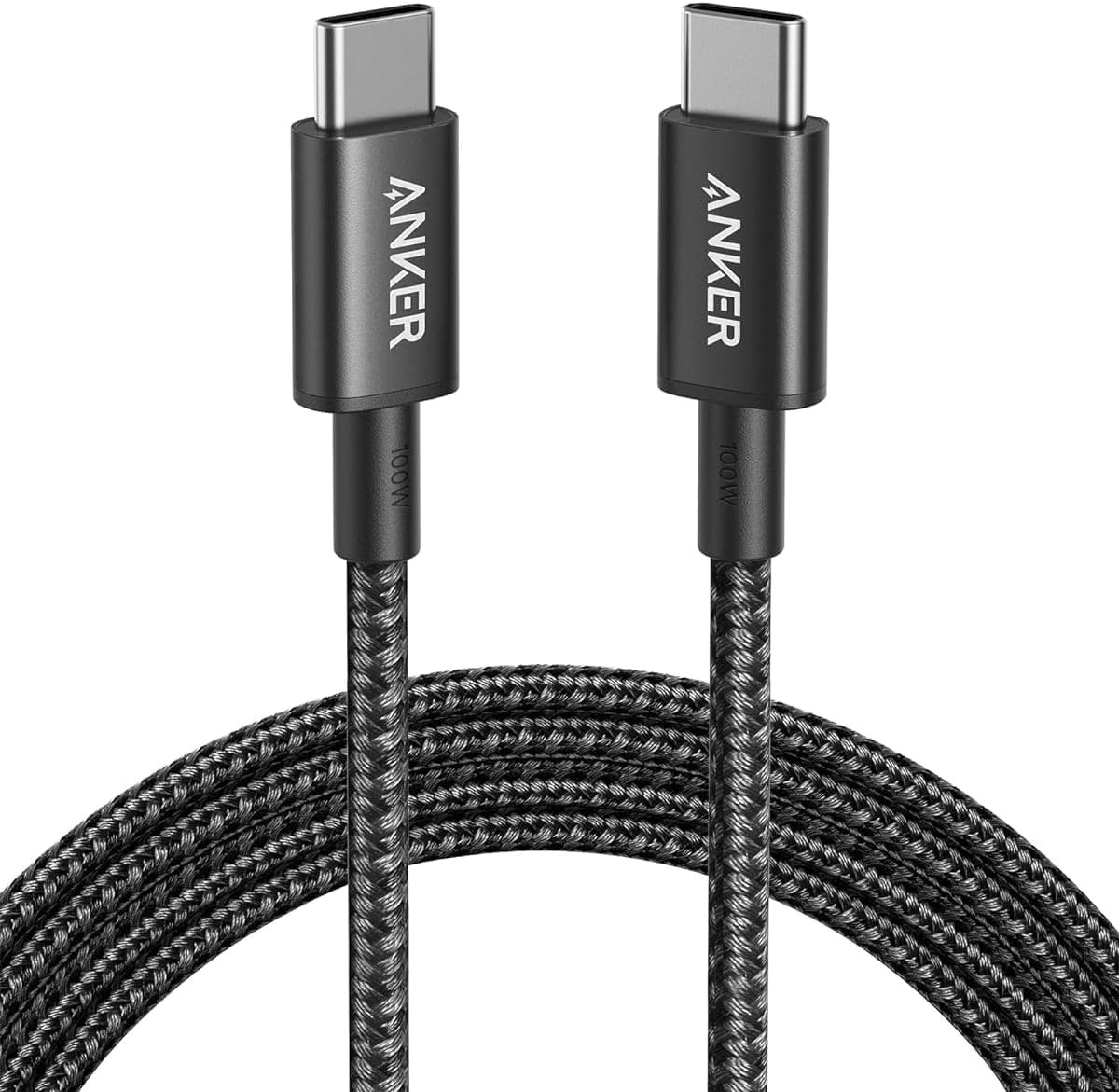 Anker USB C to USB C Charger Cable (6ft/1.8m Nylon), 100W USB 2.0 Type C fast Charging Cable for MacBook Pro, iPhone 17/16/15, iPad Pro, Samsung Galaxy,and More