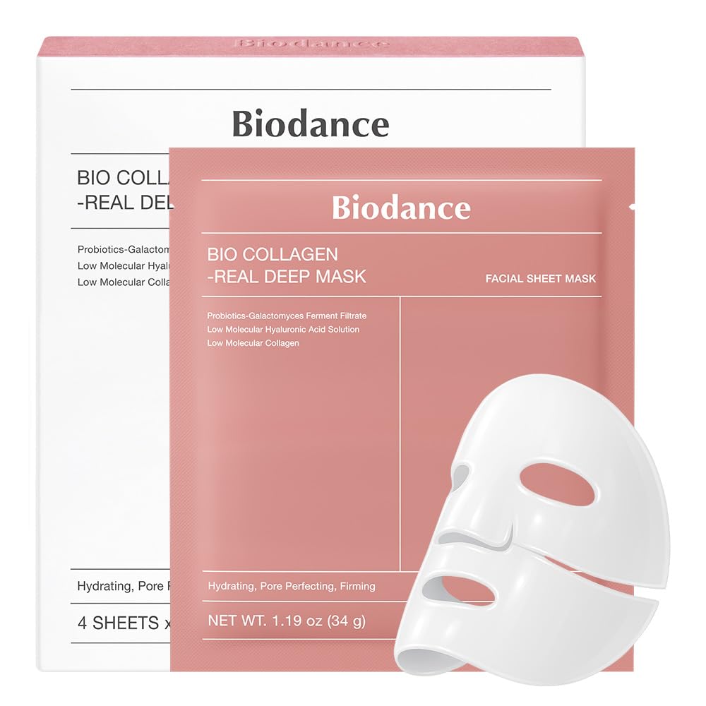 Biodance Bio-Collagen Real Deep Mask Pack of 4 - Face Masks, Face Mask, Women, Face Mask, Face Mask, Pore Refining, Wrinkle Treatment