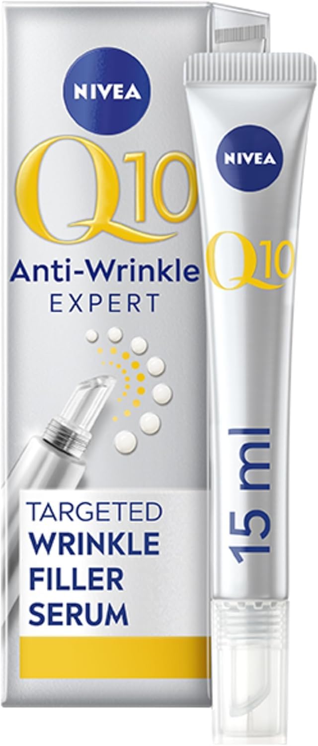 NIVEA Q10 Anti-Wrinkle Power Expert Wrinkle Filler Serum (15 ml), Face Serum with Pure Coenzyme Q10 and Bioxifill Peptides Reduces Fine Lines and Wrinkles in 5 Minutes