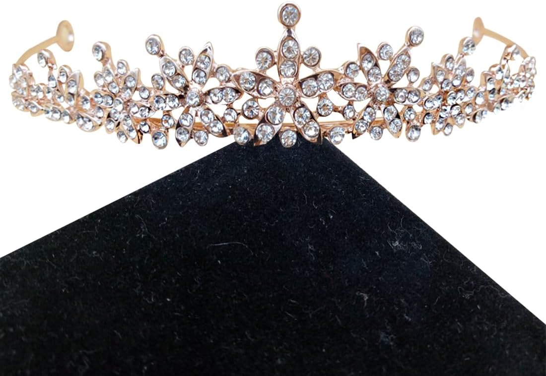 Tiara Princess Crown Women's Hair Crown Rhinestone Crown Princess Crown for Flower Girl Birthday Banquet Party Gift Crown, 14cm, Alloy, Rhinestones