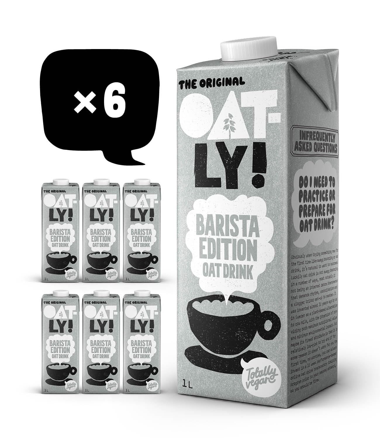 Oatly Barista Oat Drink Barista Edition, Long Life, 1 Litre (Pack of 6)