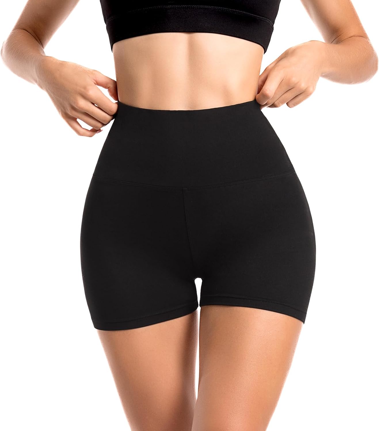 Women's Sports Shorts, High Waist, Opaque Leggings Shorts for Cycling, Yoga, Fitness in Summer