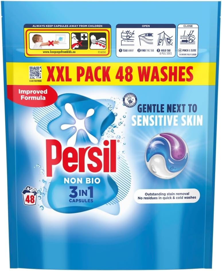 Persil Non Bio 3 in 1 Washing Capsules, 48 Washes