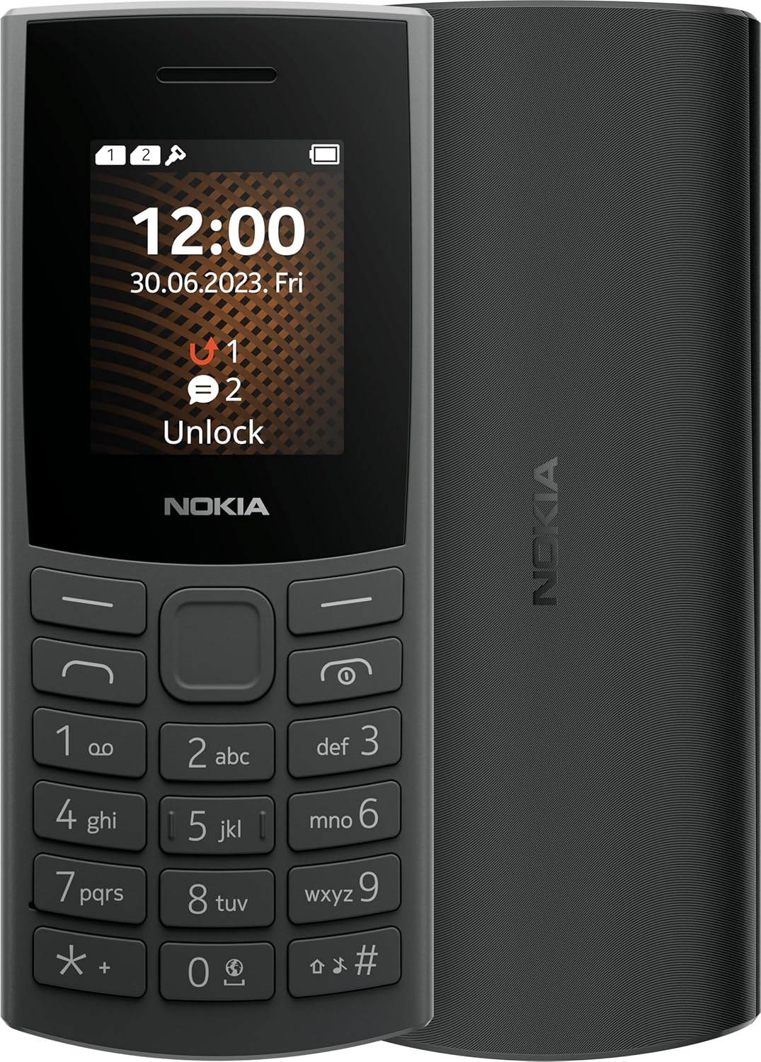 Nokia 105 4G Edition (2023) Dual SIM Mobile Phone, 1.8 Inch Display, 1450 mAh Battery, 48 MB RAM, 128 MB ROM, Expandable Memory, 3.5 mm Headphone Jack, FM Radio, Colour: