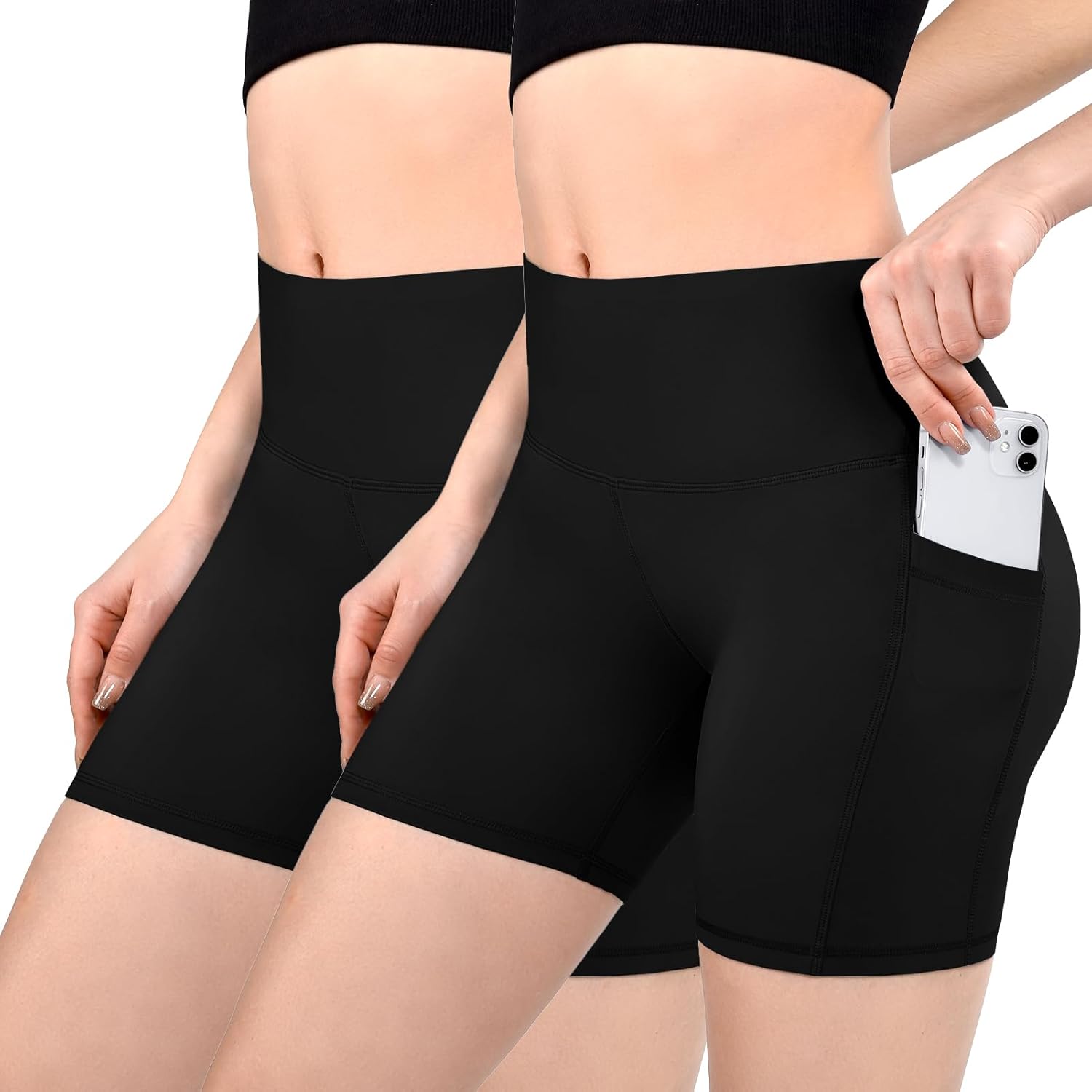 Women's Cycling Shorts with Pockets High Waist Sports Shorts Women's Short Sports Shorts for Gym