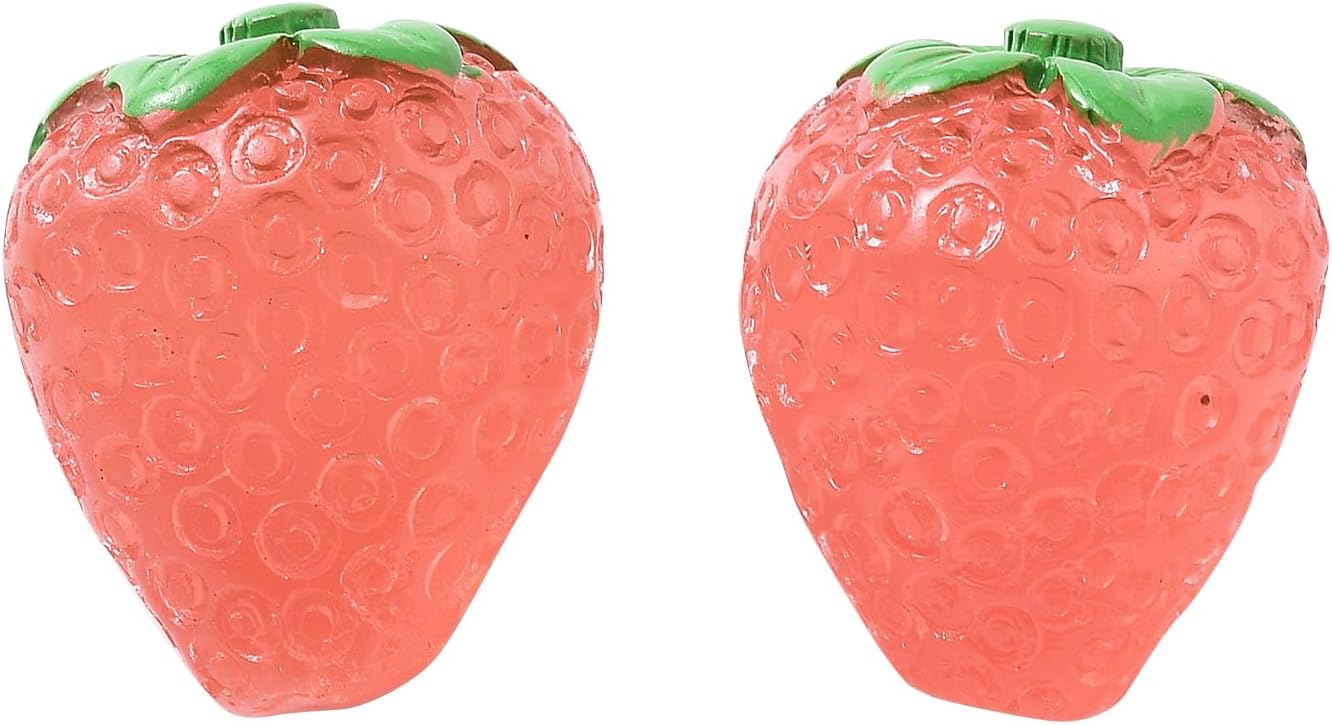 Airssory 50 pcs Red Luminous Strawberry Theme Resin Cabochons Glow in the Dark Fruit Food Flatback Charms for DIY Jewellery Embellishment Craft Phone Bag Shoe