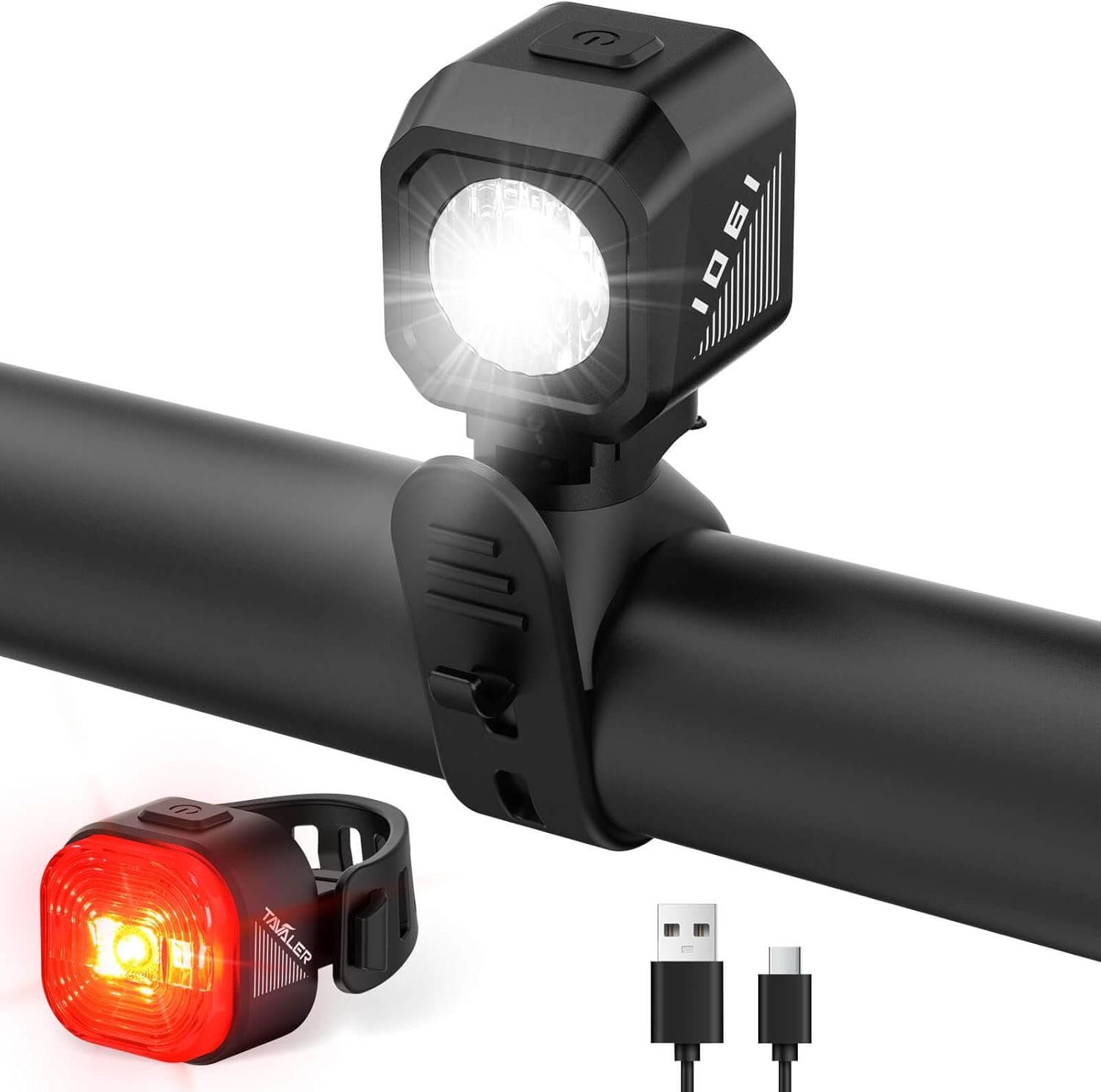 Tavaler Bicycle Light Set USB Rechargeable | StVZO Approved Bicycle Light Set | IPX6 Waterproof Bicycle Light Set LED | 35/70 Lux Bicycle Light Front | Bicycle Light Rear & Rear Light Bicycle